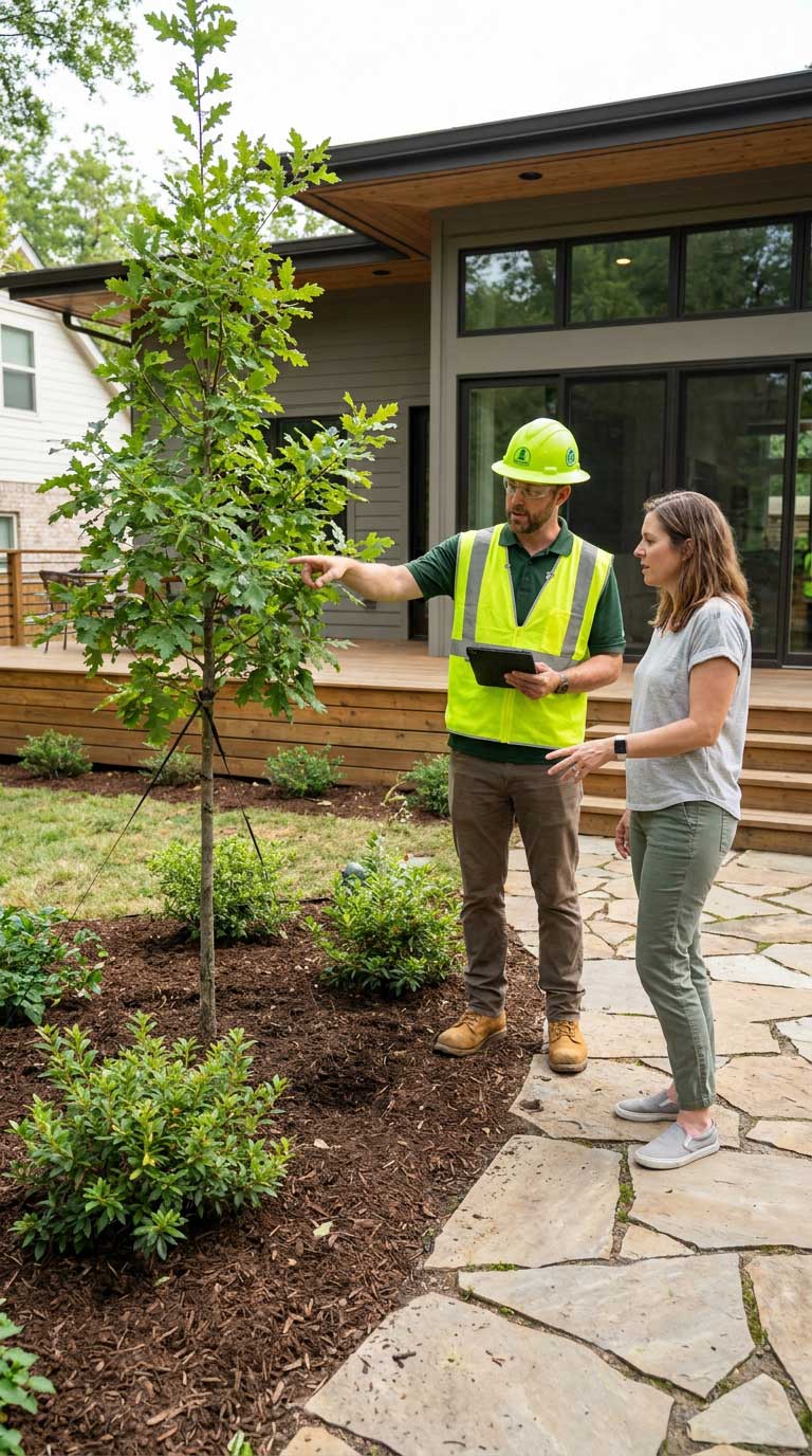 Arborist Robert Apolinar conducting an on-site tree consultation in San Jose
