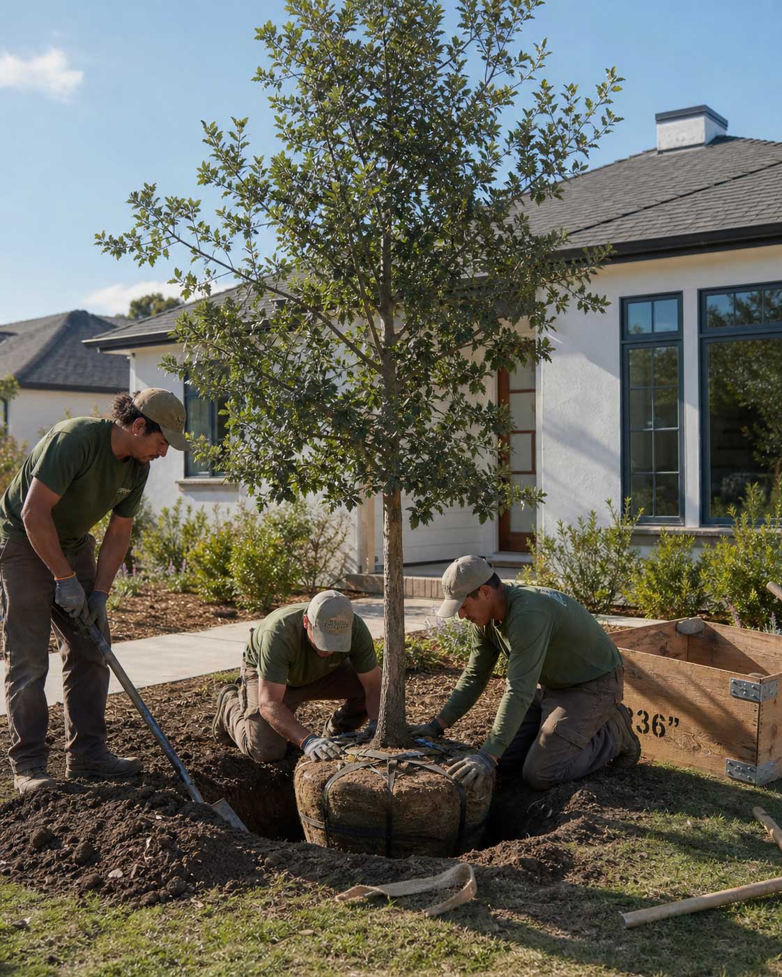 Arborist overseeing tree planting in San Jose