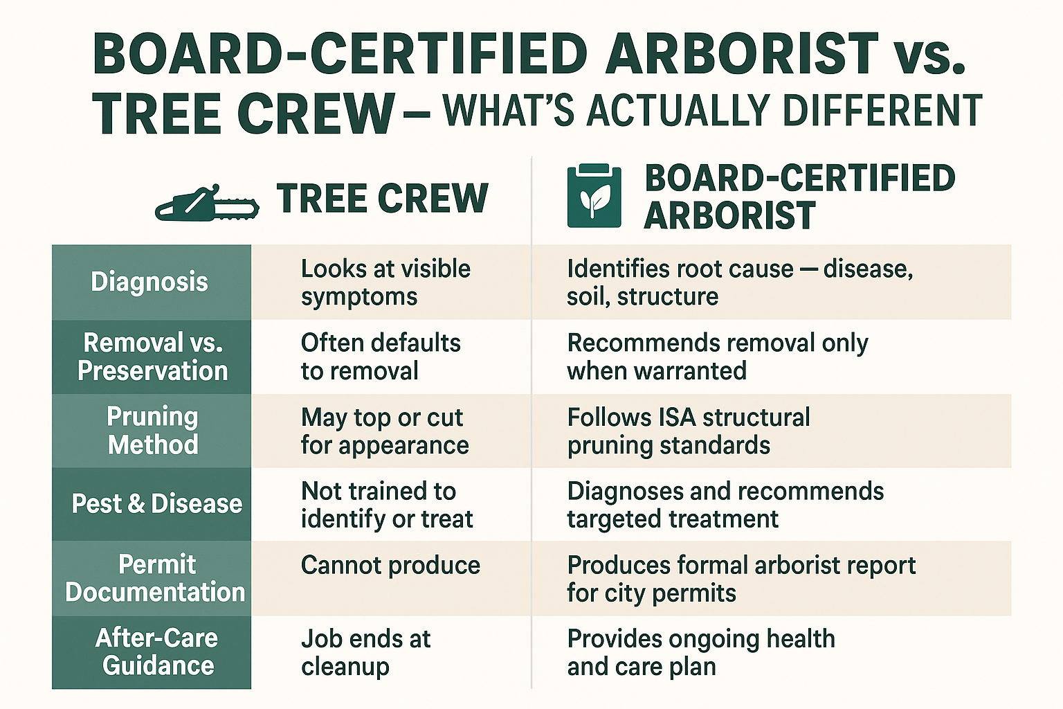 6 Things a Board-Certified Arborist Does That a Tree Crew Doesn't